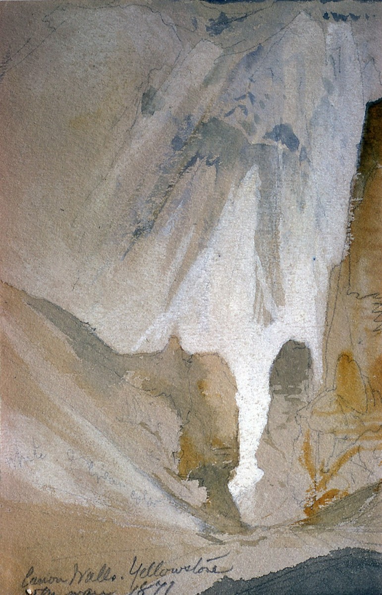 Canyon Walls, Yellowstone (sketch) by Thomas Moran
