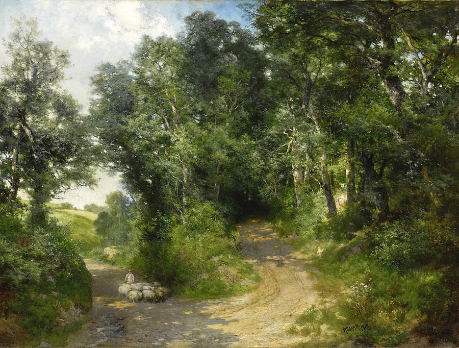 Cockington Lane near Torquay England by Thomas Moran