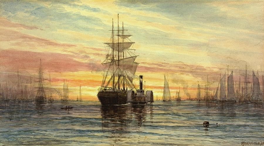 Harbor Scene by Thomas Moran