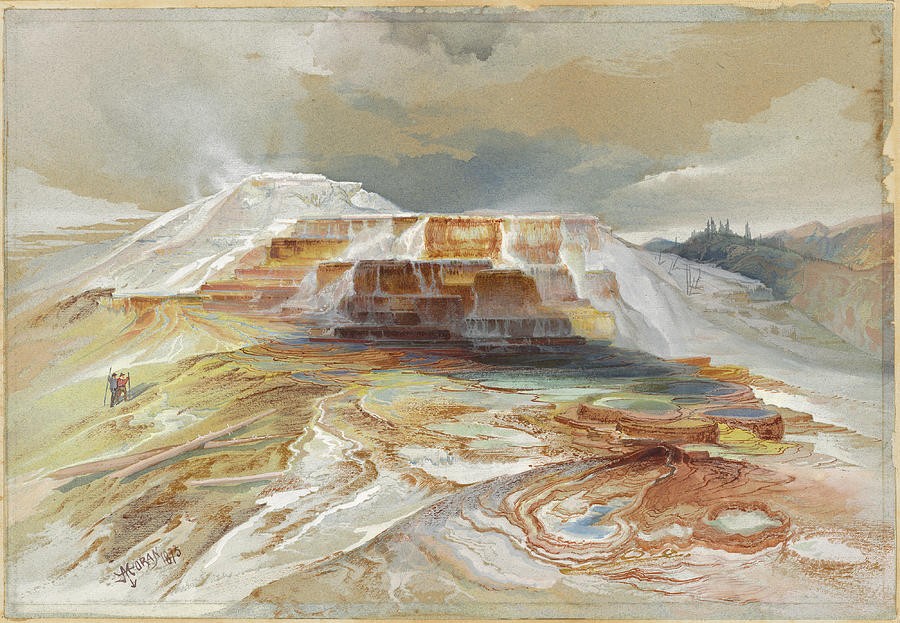 Hot Springs of Gardiners River Yellowstone by Thomas Moran