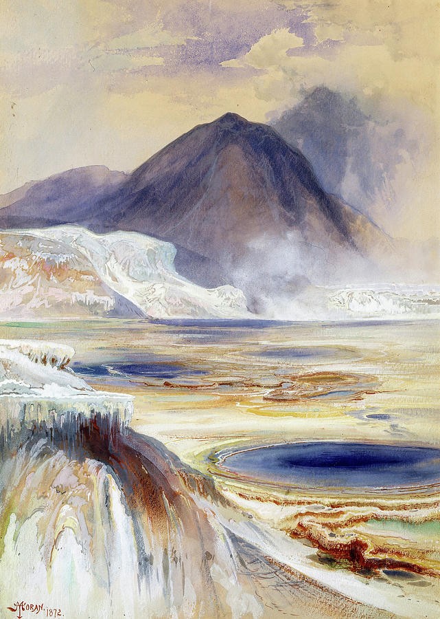 Mammoth Hot Springs Yellowstone by Thomas Moran