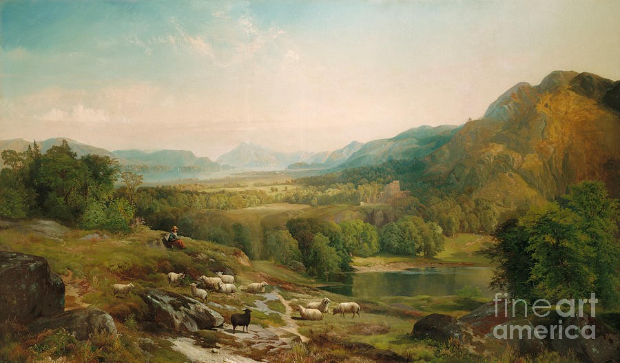 Minding the Flock by Thomas Moran