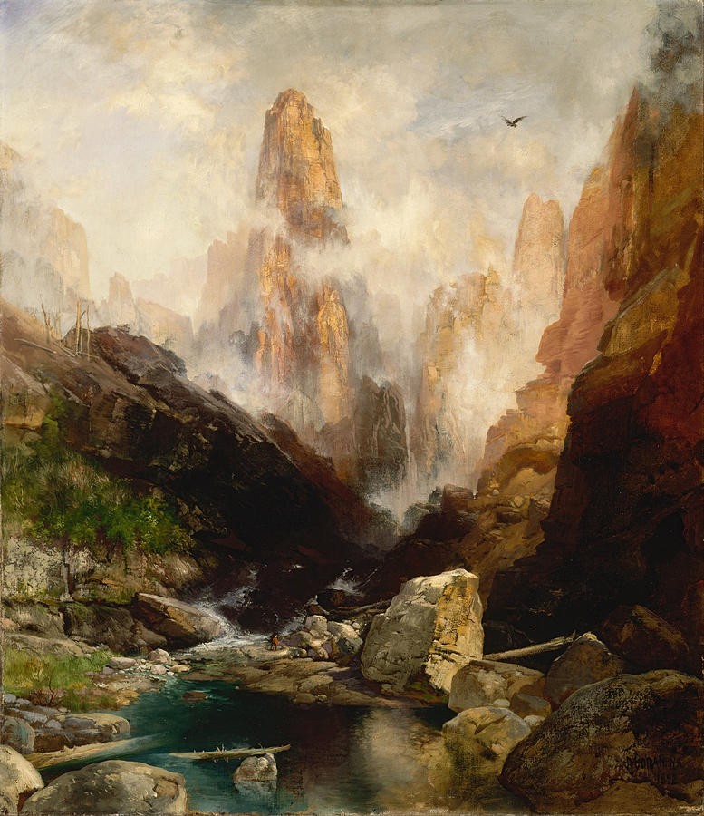 Mist in Kanab Canyon Utah by Thomas Moran