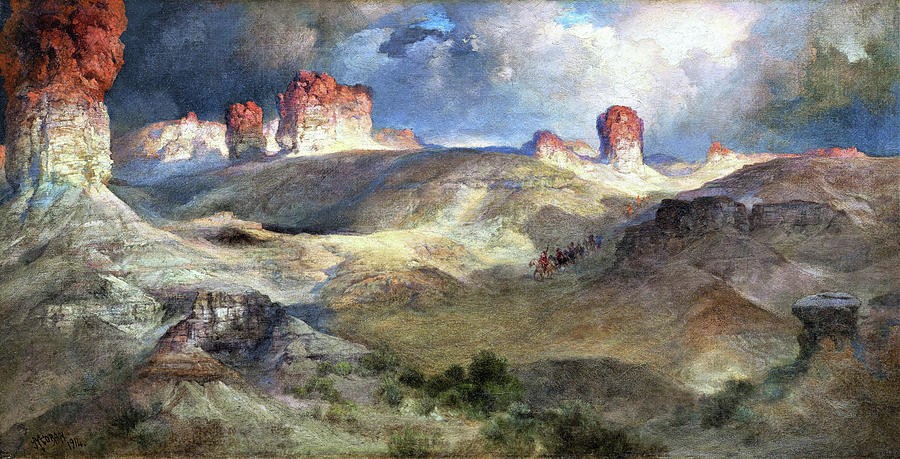 Pine Buttes Wyoming by Thomas Moran