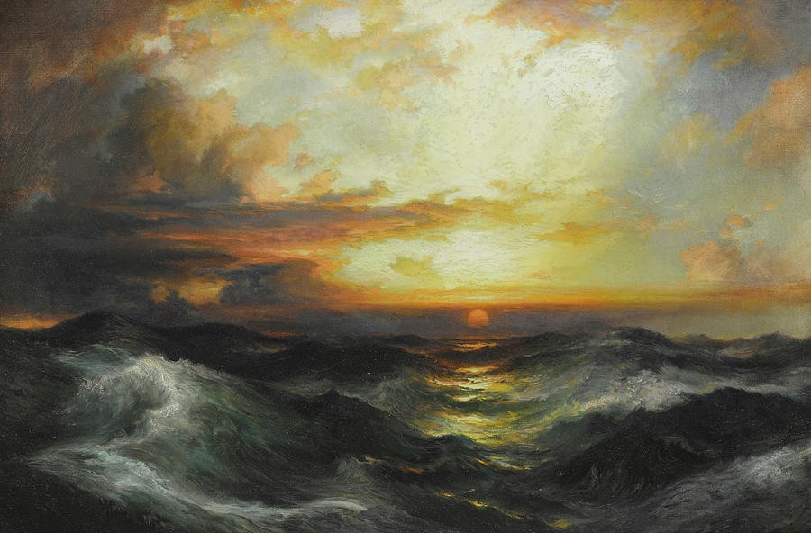 Setting Sun at Sea by Thomas Moran