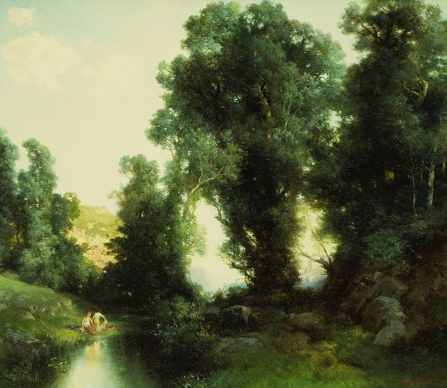 The Bathing Hole by Thomas Moran