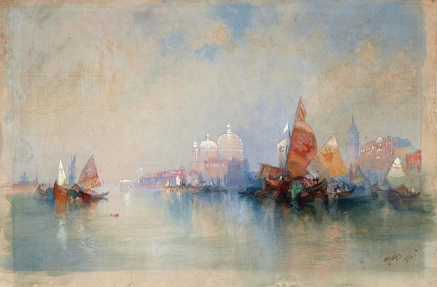 The Lagoon Looking Toward Santa Maria Della Salute by Thomas Moran