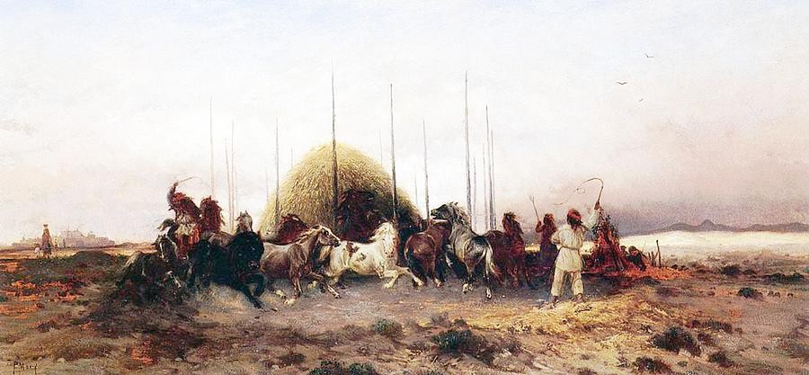 Threshing Wheat in New Mexico by Thomas Moran
