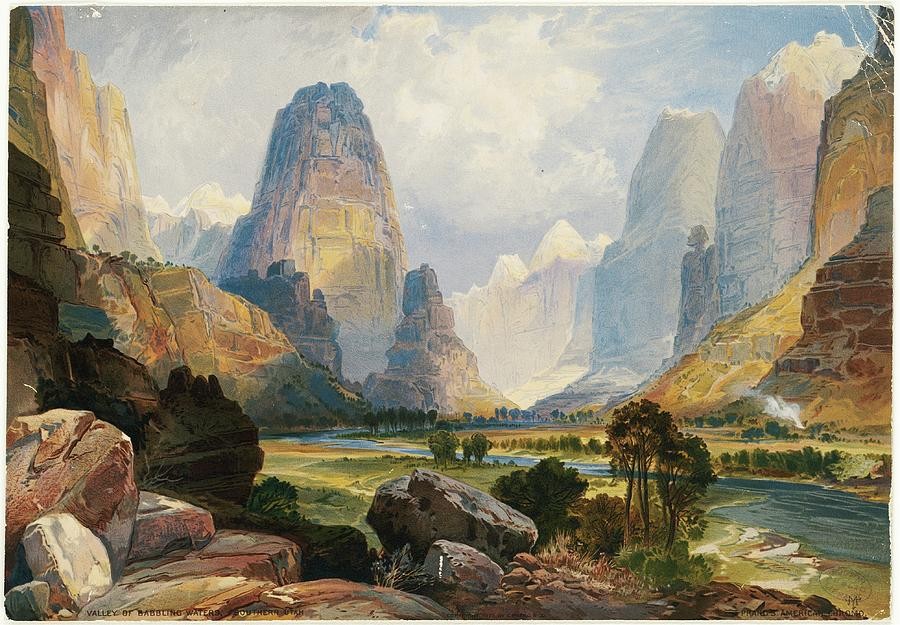 Valley of Babbling Waters Southern Utah by Thomas Moran