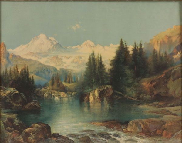 View of the Rocky Mountains by Thomas Moran
