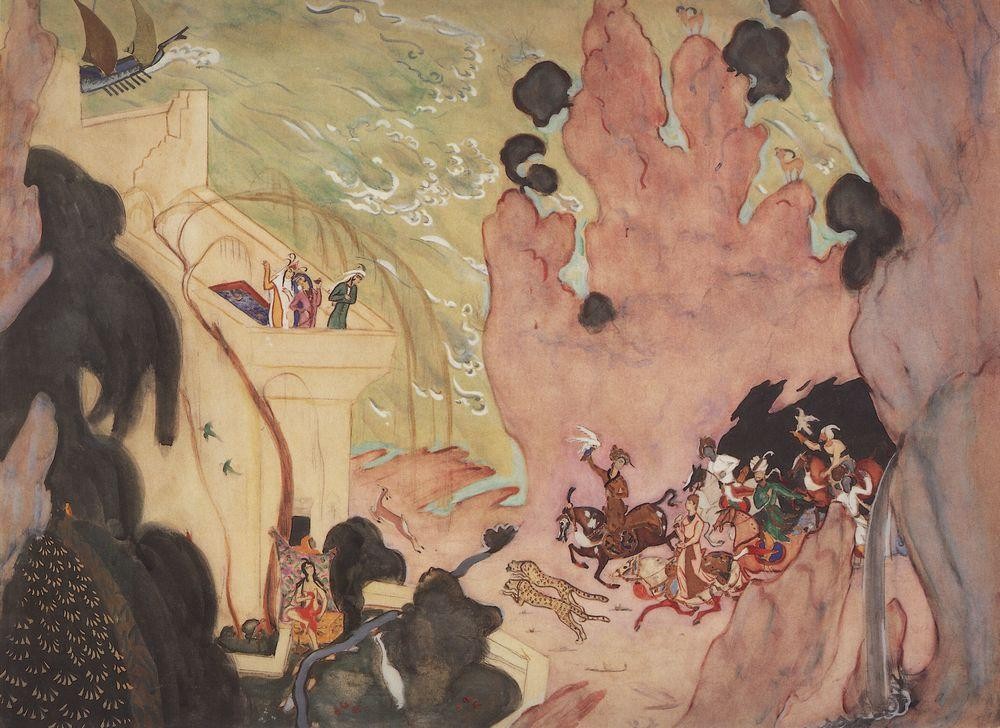 Curtain design for Nikolai Rimski-Korsakov's ballet 'Sheherezade' by Valentin Serov
