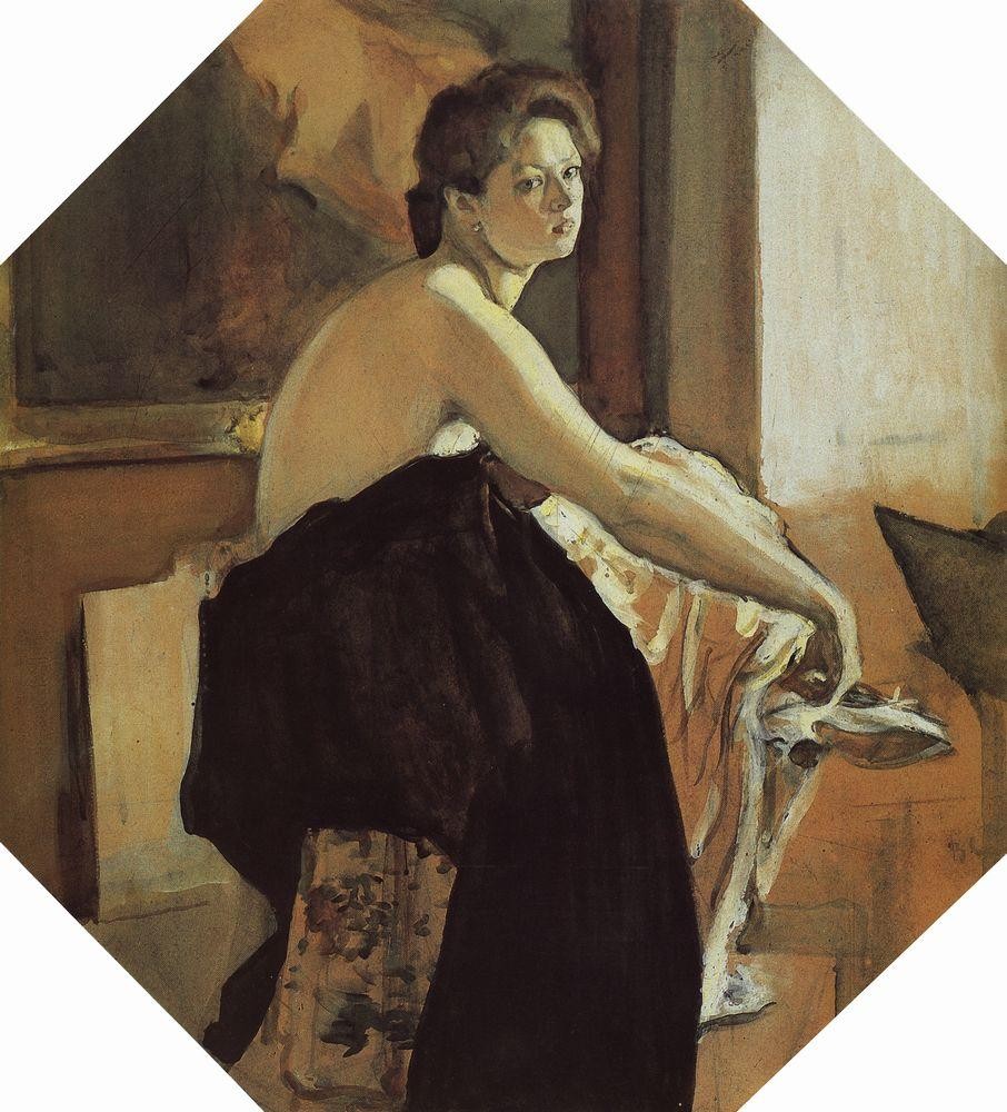 Portrait of Yelena Oliv by Valentin Serov