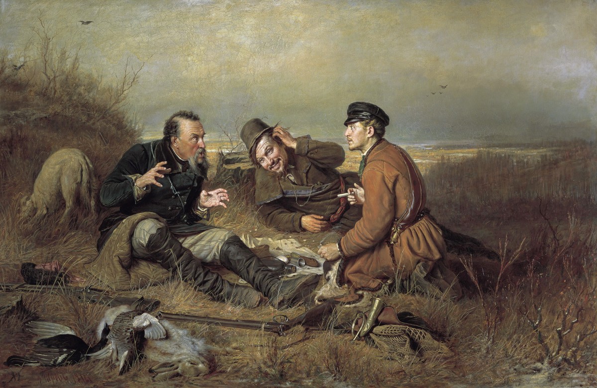 Hunters at rest by Vasily Perov