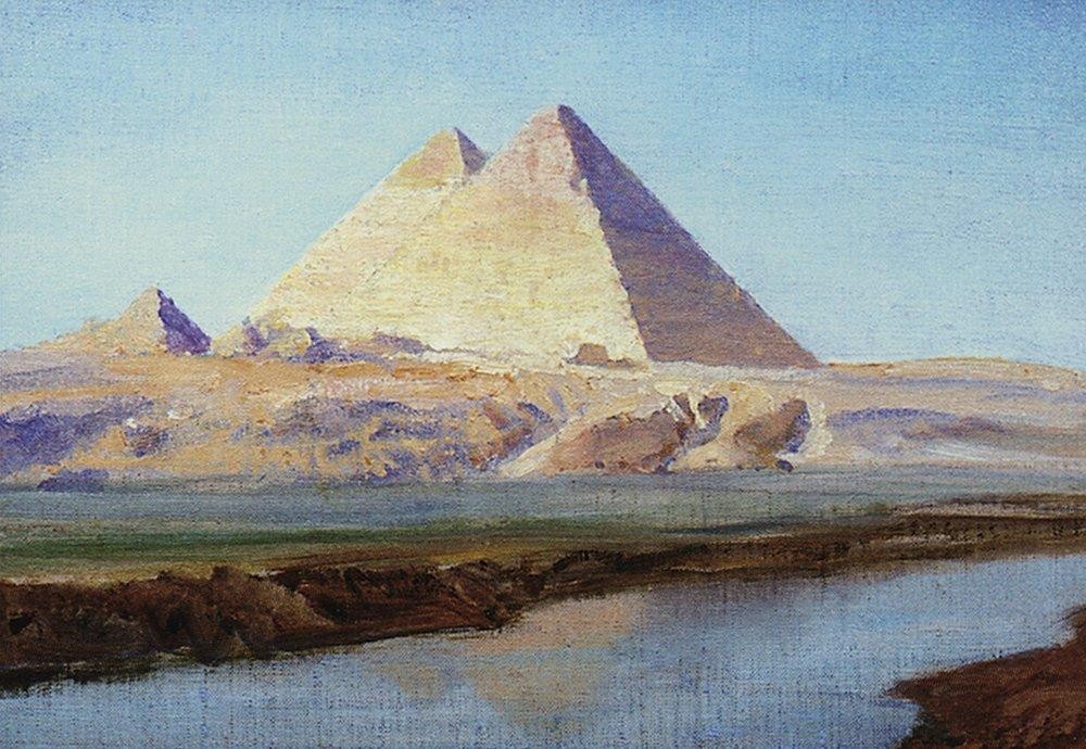 Great Pyramids of Cheops and Chephren by Vasily Polenov