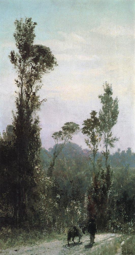 Italian landscape with a peasant by Vasily Polenov