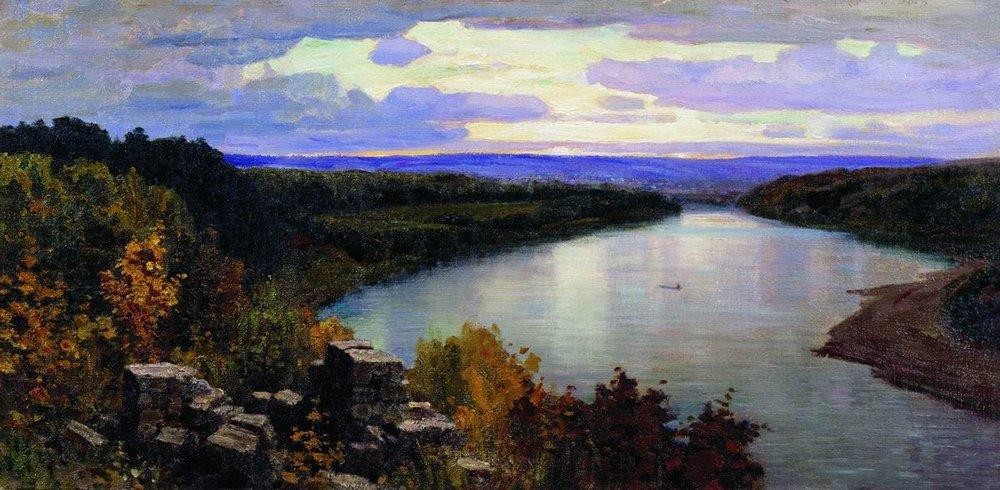 Oka. Evening. by Vasily Polenov