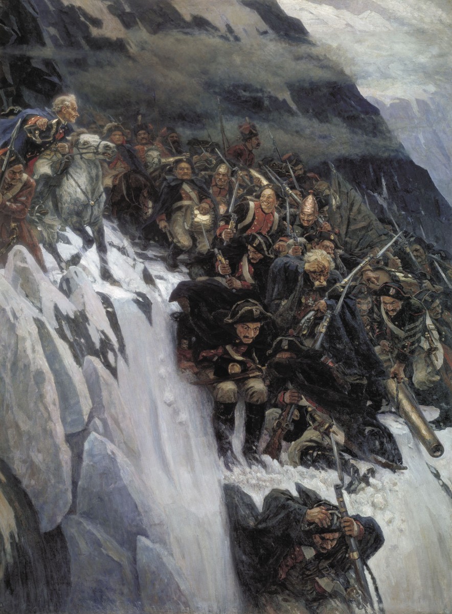 Russian Troops under Suvorov Crossing the Alps by Vasily Surikov