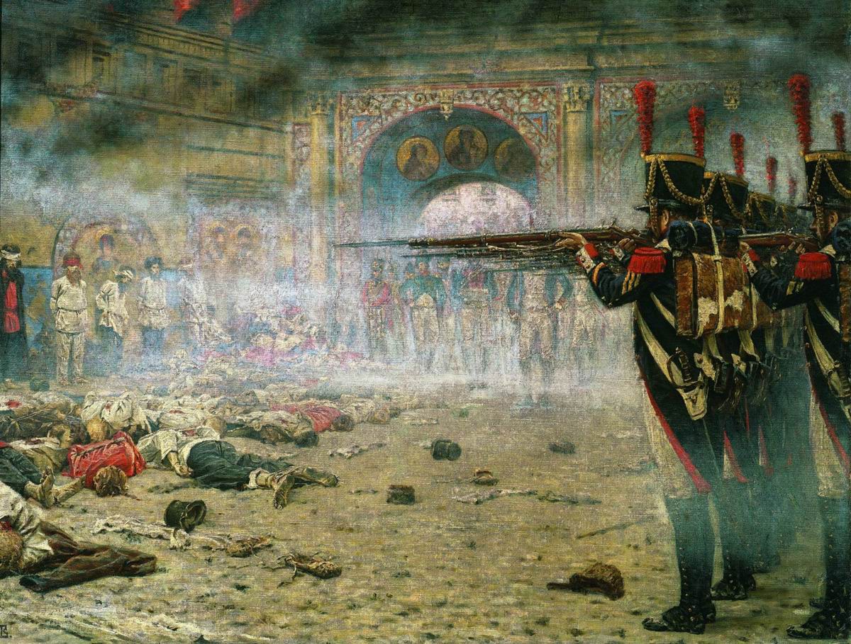 In Defeated Moscow ( Arsonists or Shooting in the Kremlin) by Vasily Vereshchagin