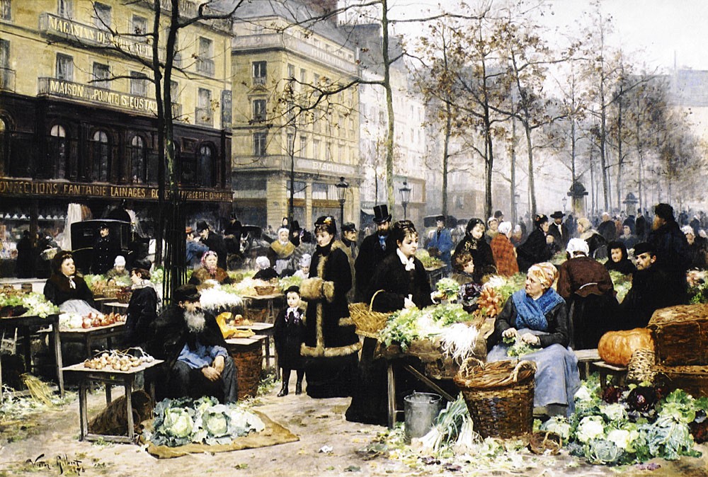 The vegetable market by Victor Gabriel Gilbert