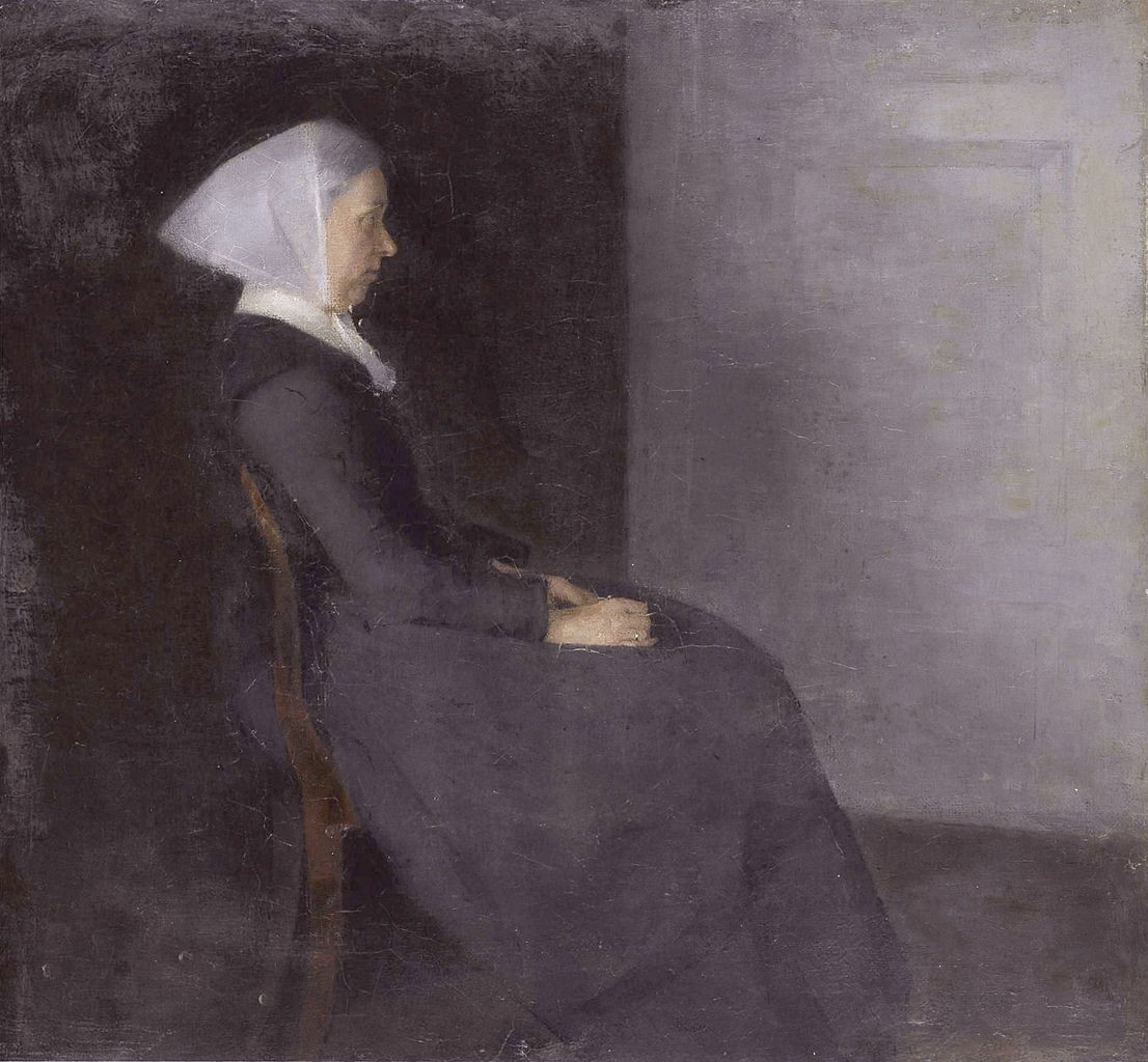 Frederikke Hammershøi, the artist's mother by Vilhelm Hammershoi