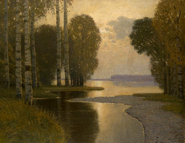 Landscape with Birch trees by Vilhelms Purvitis