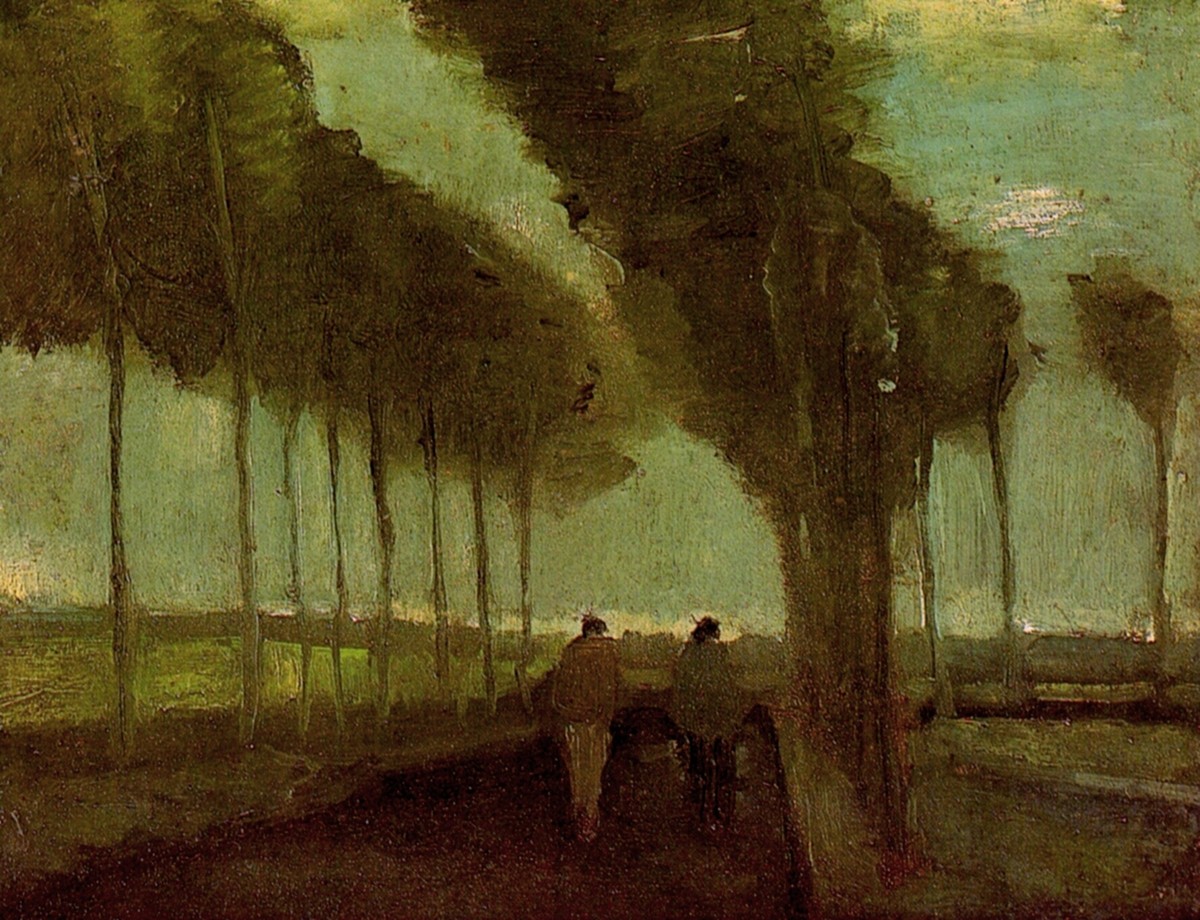 Country Lane with Two Figures by Vincent van Gogh