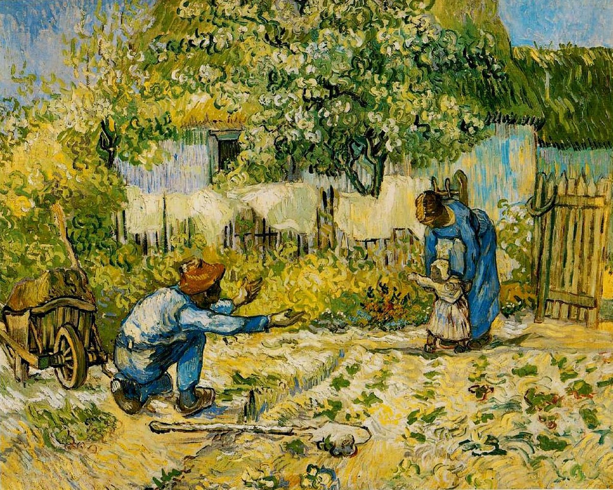 First Steps (after Millet) by Vincent van Gogh