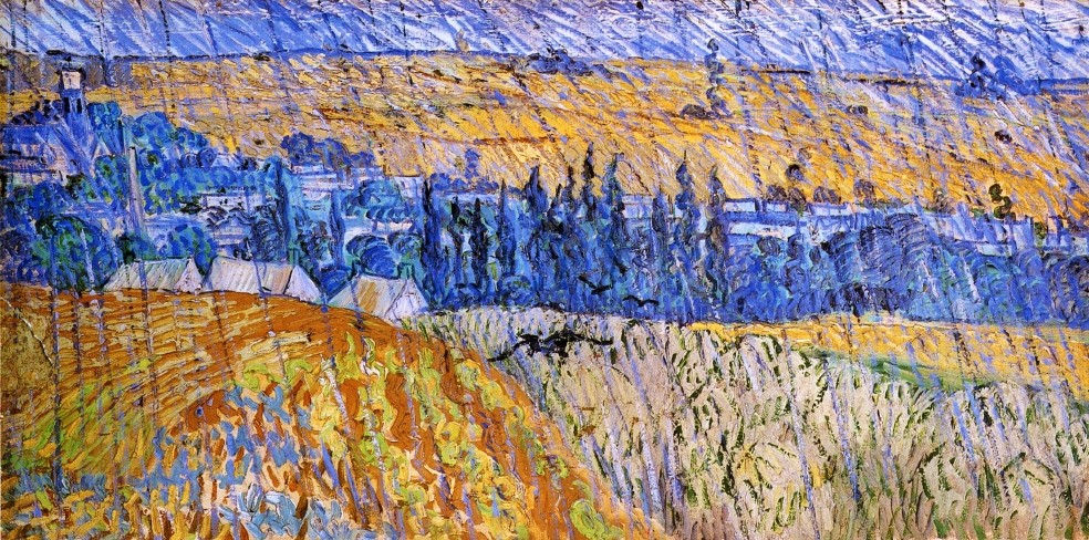 Landscape in the Rain by Vincent van Gogh