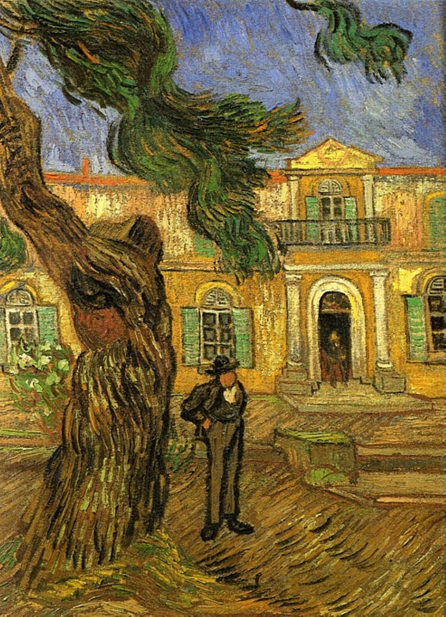 Pine Trees with Figure in the Garden of Saint-Paul Hospital by Vincent van Gogh