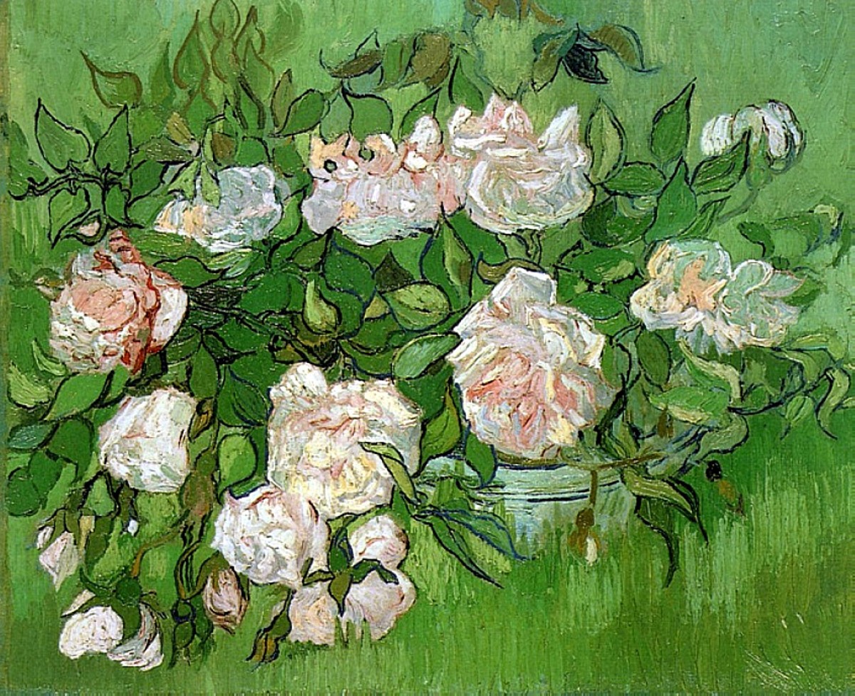 Still Life - Pink Roses by Vincent van Gogh