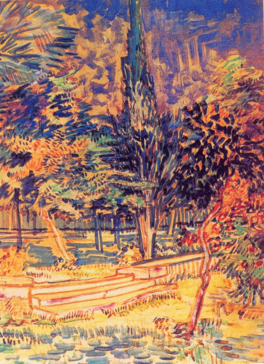 Stone Steps in the Garden of the Asylum by Vincent van Gogh