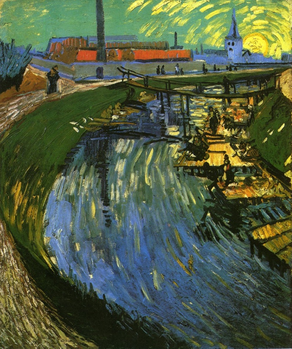The Roubine du Roi Canal with Washerwomen by Vincent van Gogh