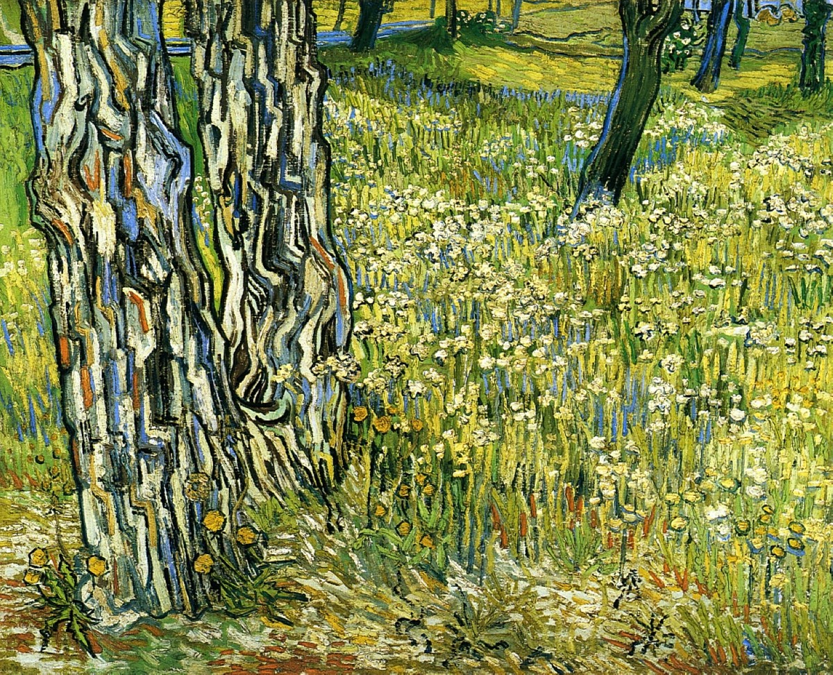 Tree Trunks in the Grass by Vincent van Gogh