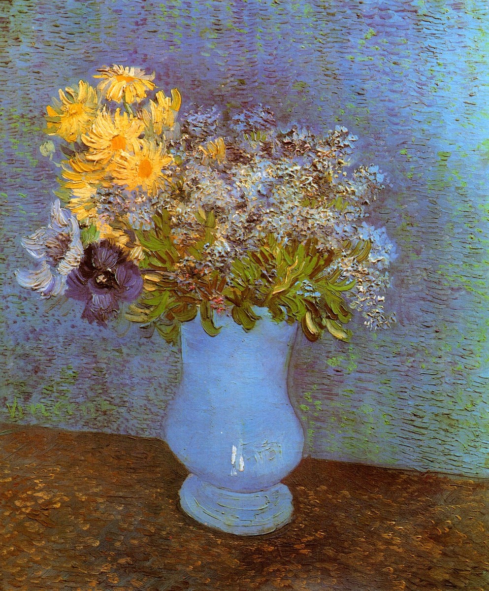 Vase with Lilacs, Daisies and Anemones by Vincent van Gogh