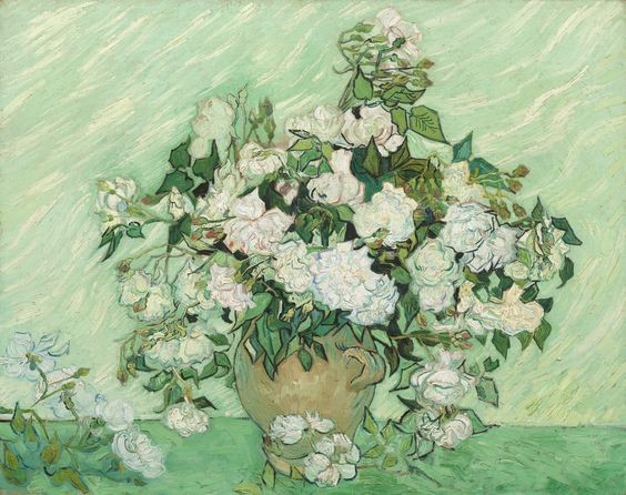 Vase with Pink Roses by Vincent van Gogh