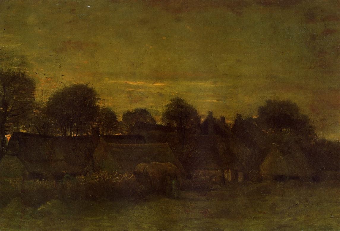 Village at sunset by Vincent van Gogh