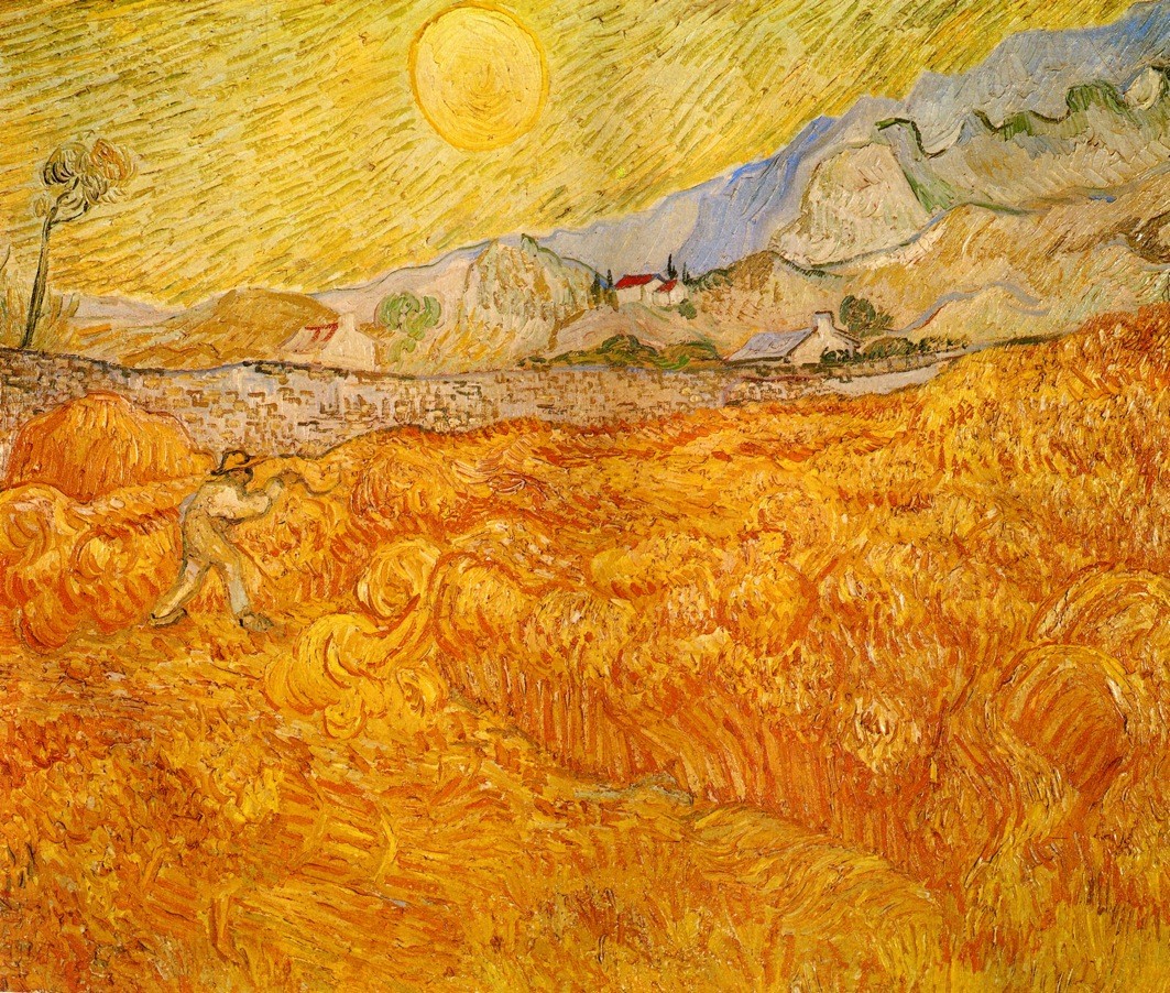 Wheat Field behind Saint Paul Hospital with a Reaper by Vincent van Gogh