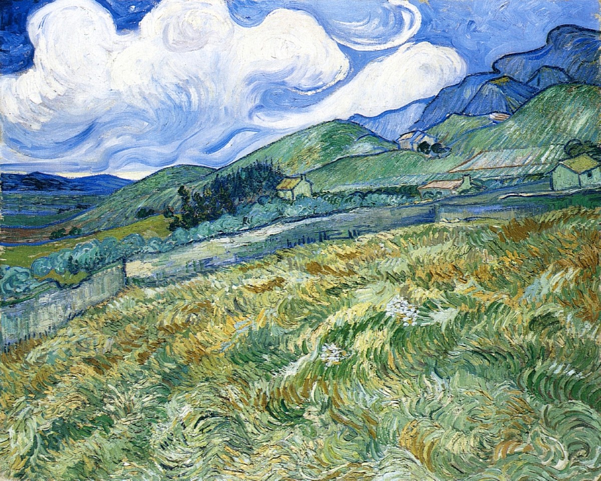 Wheatfield with Mountains in the Background by Vincent van Gogh