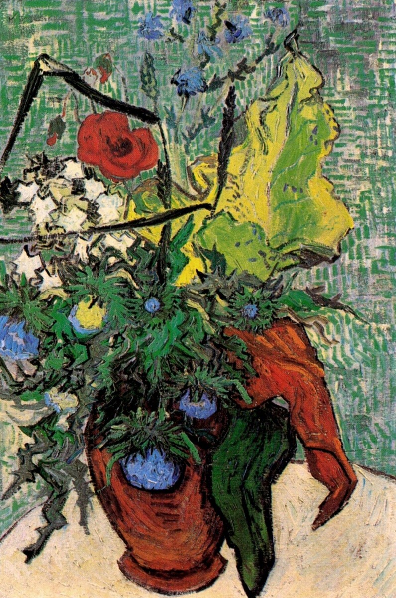 Wild Flowers and Thistles in a Vase by Vincent van Gogh