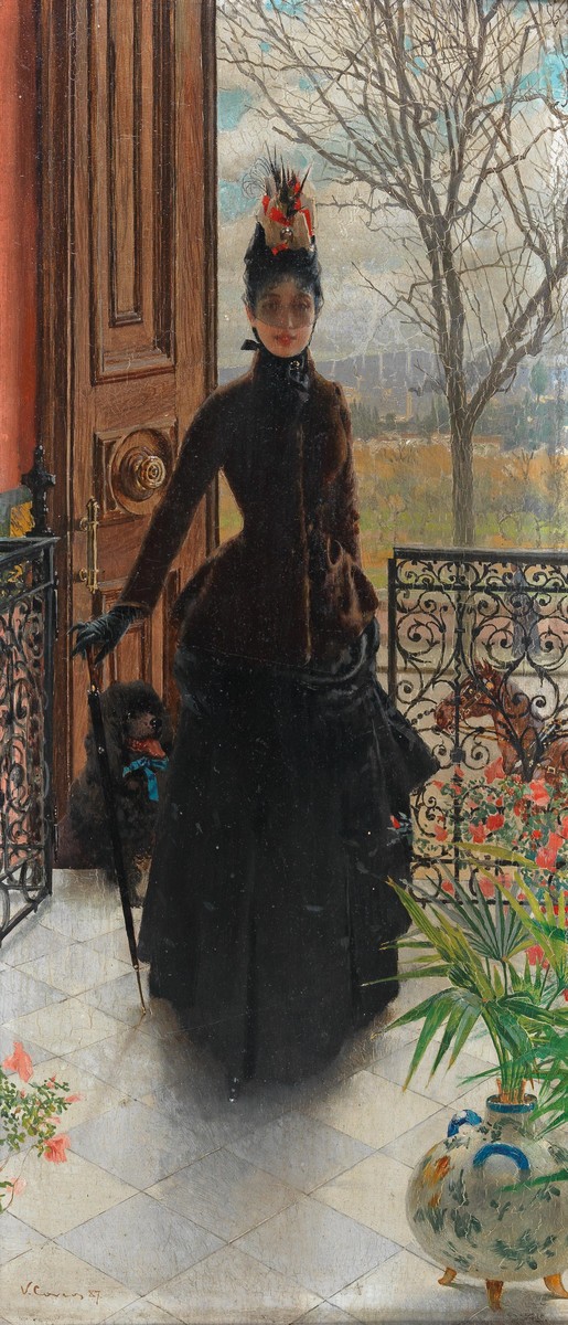 An elegant lady by Vittorio Corcos
