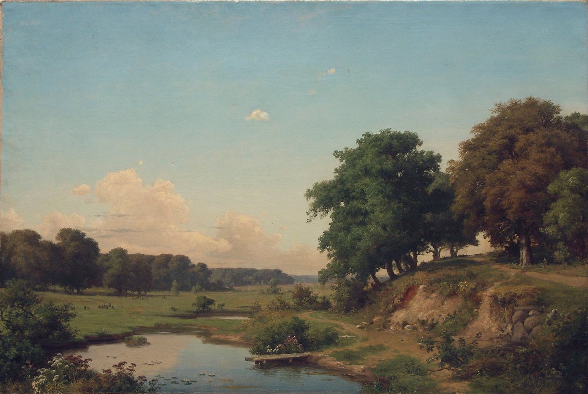 Landscape with pond by Volodymyr Orlovsky