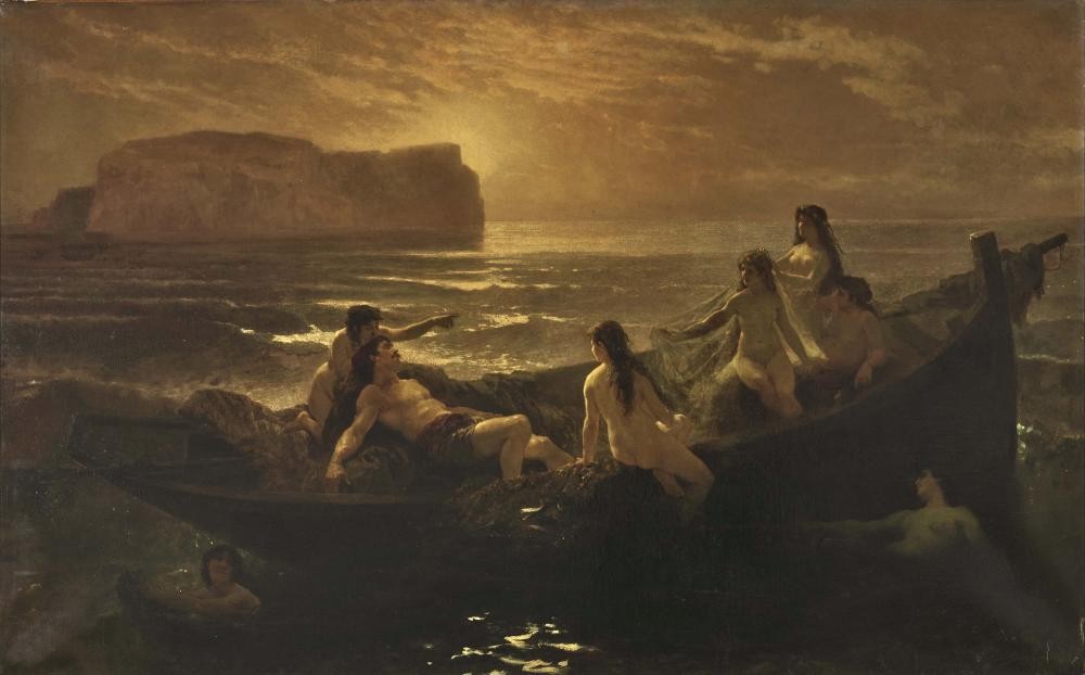 The boatman and the mermaids by Wilhelm Kray