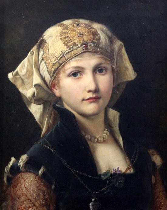 Portrait of a young women by Wilhelm Menzler