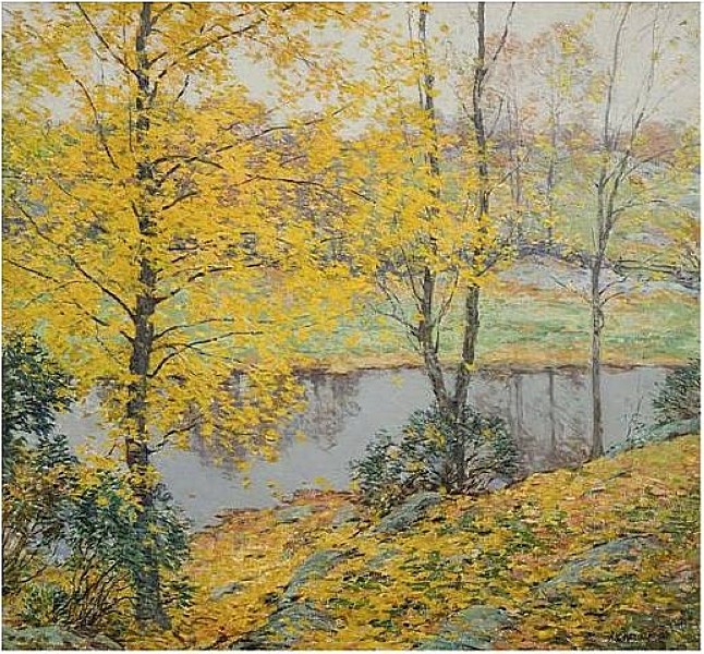 The Golden Screen by Willard Metcalf