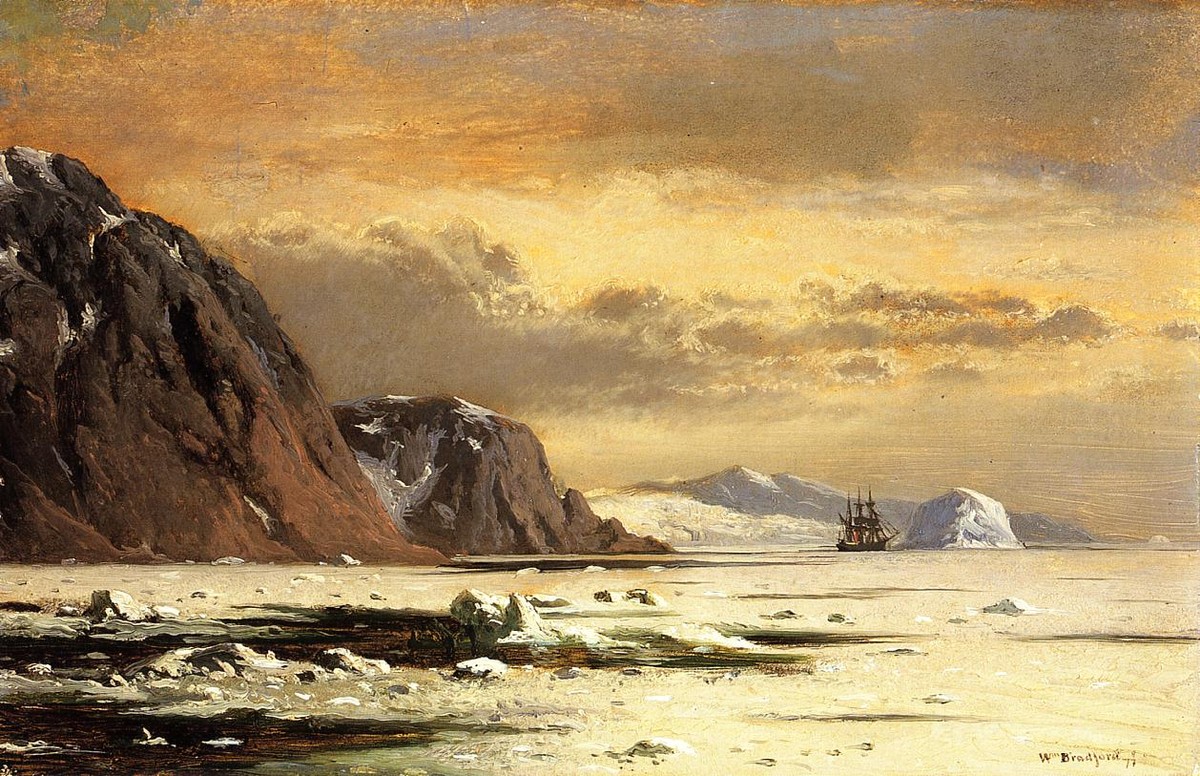 Seascape with Icebergs by William Bradford