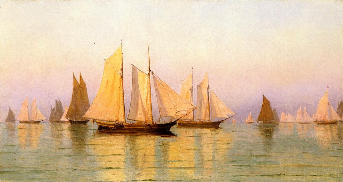 Sloops and Schooners at Evening Calm by William Bradford