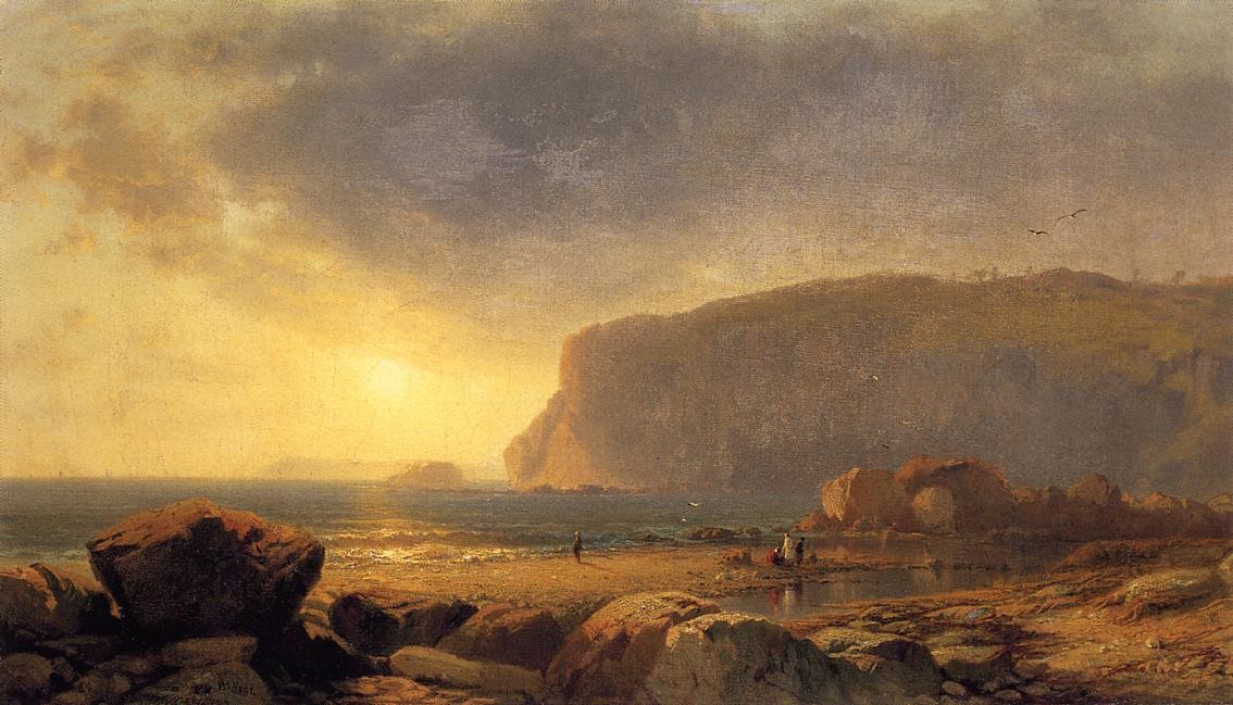 Rocky Coast at Sunset by William Hart