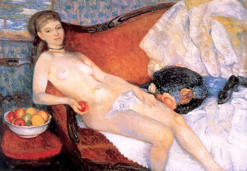 Nude with Apple by William James Glackens