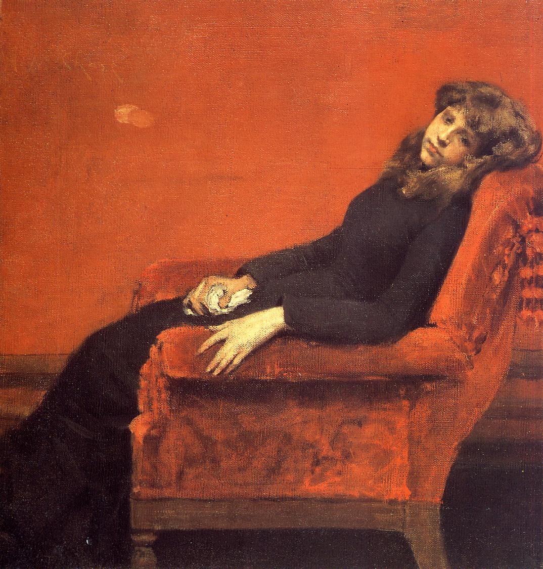 At her ease by William Merritt Chase