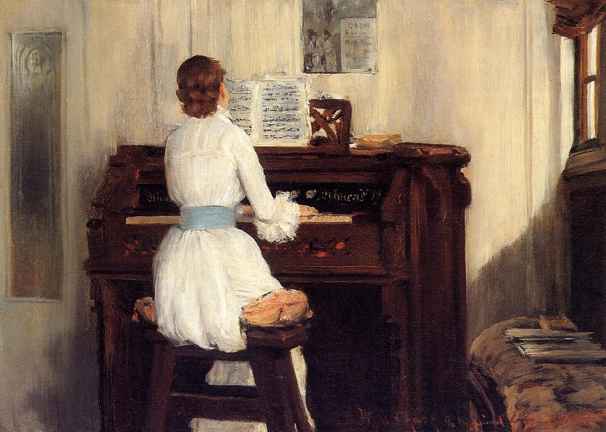 Mrs. Meigs at the Piano Organ by William Merritt Chase